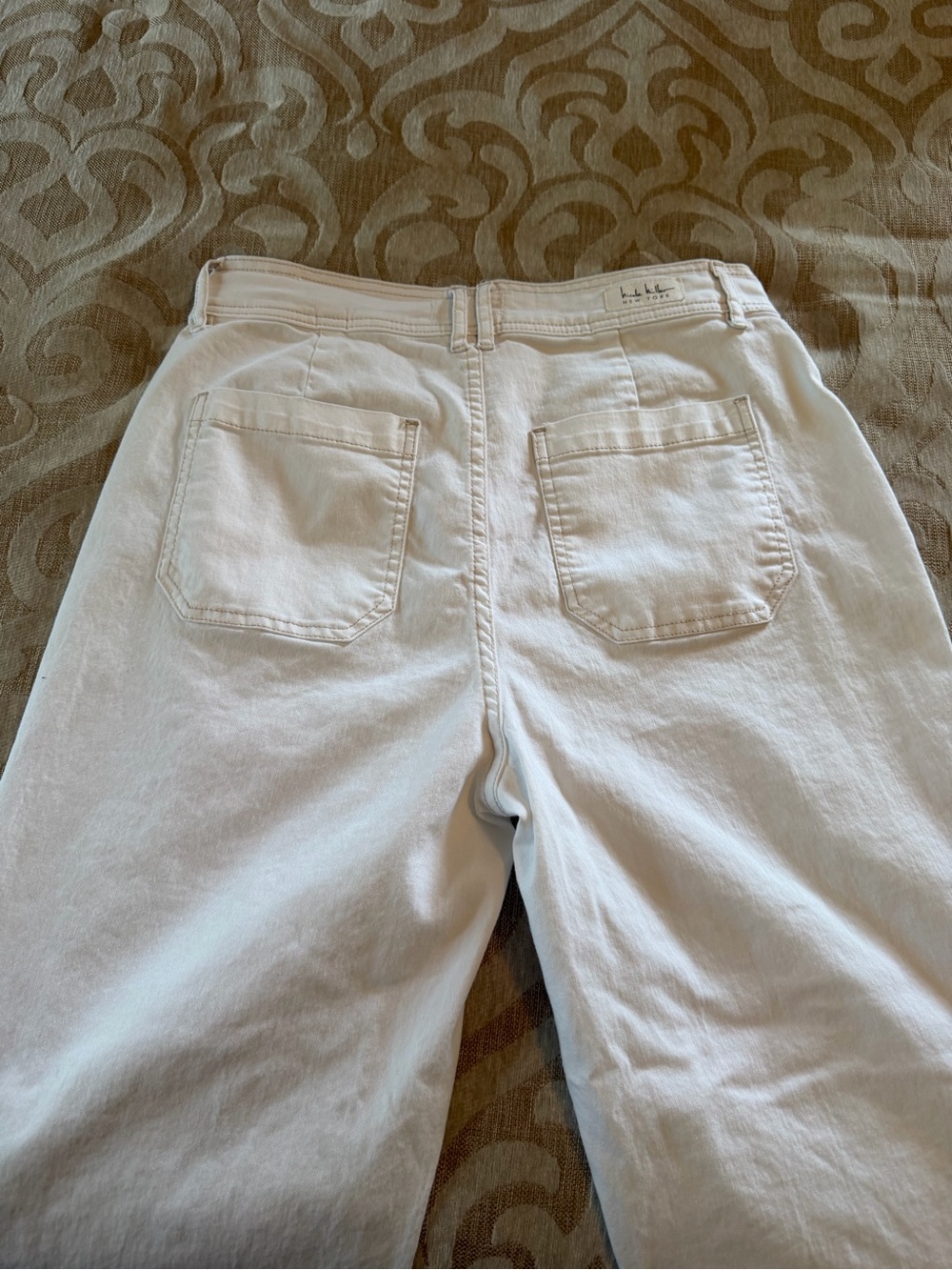 Nicole Miller New York Nomad Super High Rise Wide Leg White Jeans 10 - Picture 12 of 14